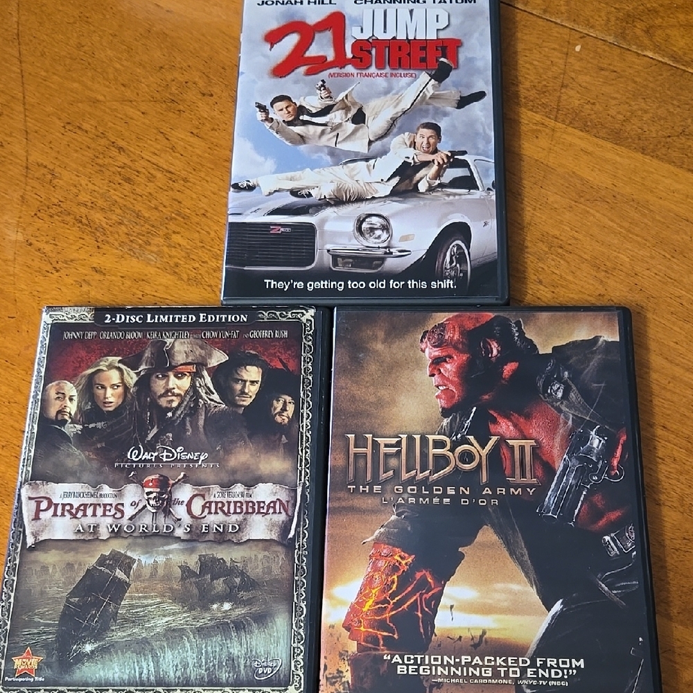 DVD Movie Collection - 21 Jump Street, Pirates of the Caribbean, Hellboy II